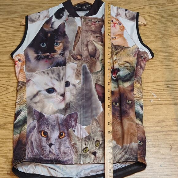 It's in My Heart Cat Cycling Shirt Size Medium Athletic Outdoor Fitness - Picture 7 of 11